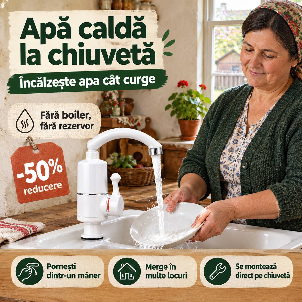 Robinet electric/instant apa calda