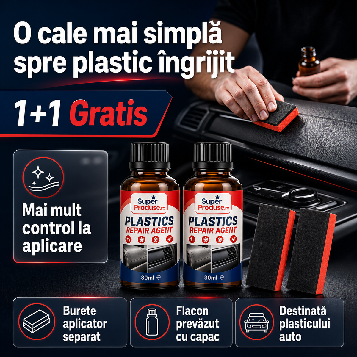 Solutie restaurare plastic auto