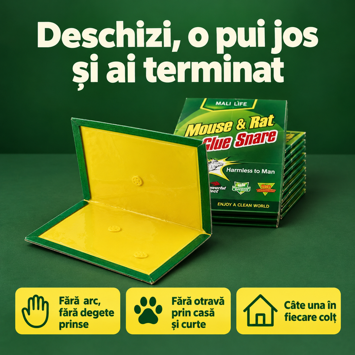 15+15 Gratis Capcane adezive tip carte pentru șoareci și șobolani, fără otravă