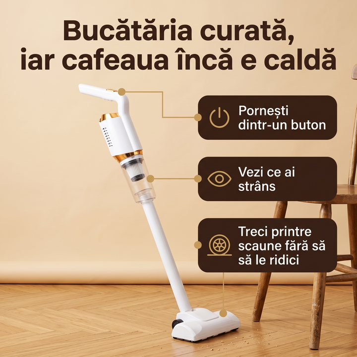 Fegmann Aspirator vertical fără fir, cu baterie și corp de mână FlowMash