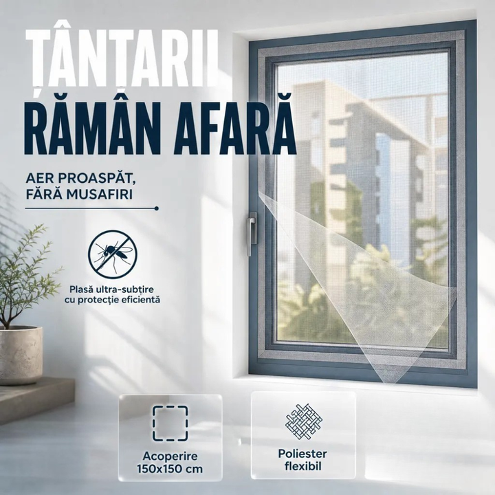 1+1 Gratis Plasă pentru Fereastră AeroMesh 150x150 cm