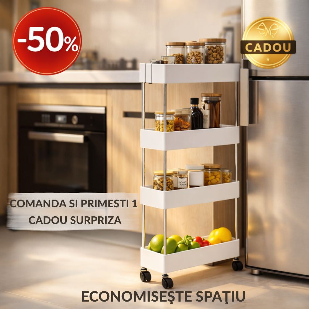 Oferta -50% raft 4 polite cu roti+cadou