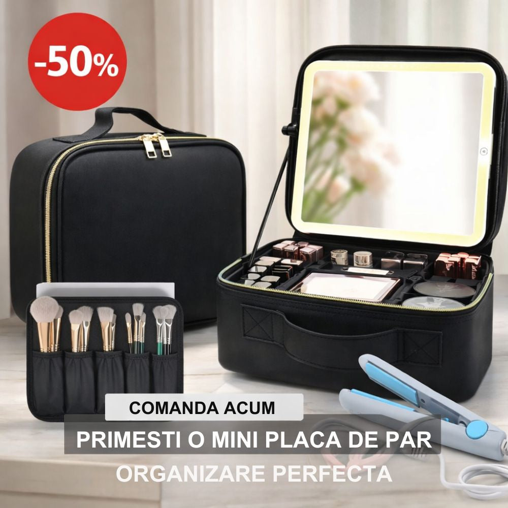 Oferta -50% geanta make-up+placa par