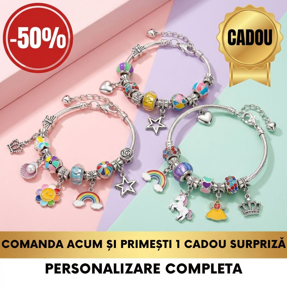 Oferta -50% set 3 bratari cu charmuri+cadou