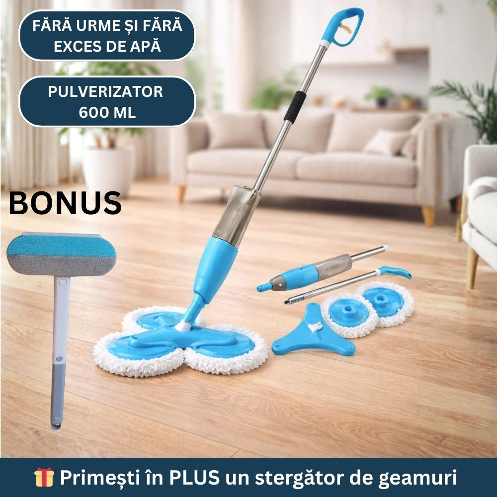 Oferta -50% mop cu pulverizator+stergator geamuri