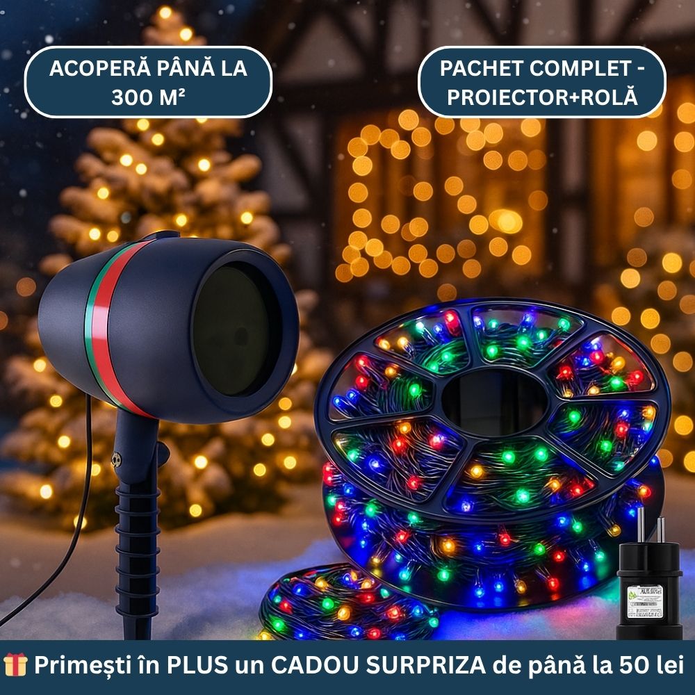 Oferta -50% proiector+rola100m+cadou