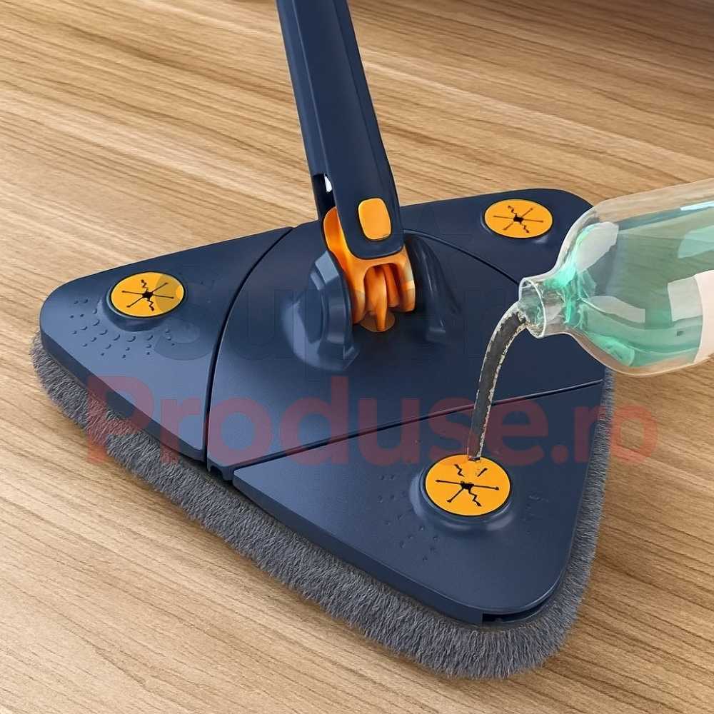 Oferta -50% mop cu cap triunghi+4 lavete+cadou