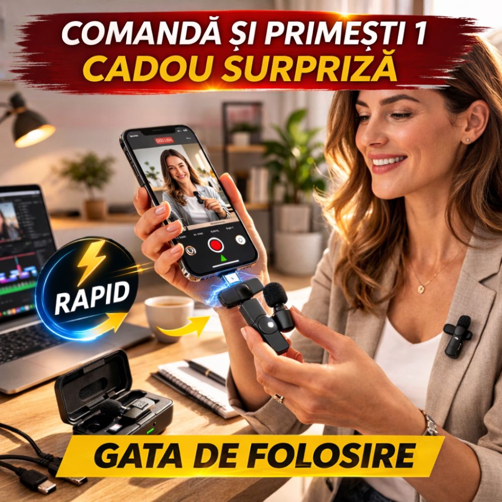 Oferta -50% microfon wireless+cadou