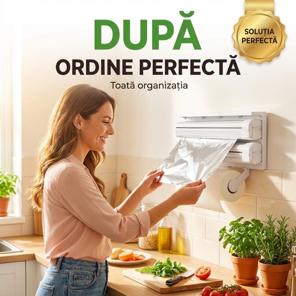 Oferta -50% Suport perete cu 3 dispensere+cantar bucatarie